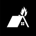 House Fire Damage icon isolated on dark background Royalty Free Stock Photo