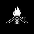 House Fire Damage icon isolated on dark background Royalty Free Stock Photo