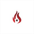 House on Fire, Preventing Fire. Vector illustration. icon symbol