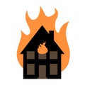 House fire vector