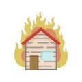 House on fire. Vector illustration decorative design