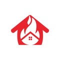 House fire vector logo design template.