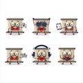 House fireplaces with fire cartoon character are playing games with various cute emoticons