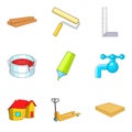 House fix icons set, cartoon style Royalty Free Stock Photo