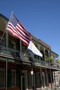 House with flags in French Quarter New Orleans