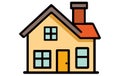 House flat icon, Houses vector illustration. Little house, colourful house, flat houses illustration