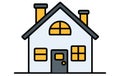 House flat icon, Houses vector illustration. Little house, colourful house, flat houses illustration