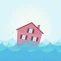 House flood - home flooding under water Royalty Free Stock Photo