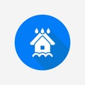 House flooding icon. Natural disaster flat style vector icon.
