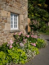 House and flowers on the promenade Clair de lune in Dinard Royalty Free Stock Photo