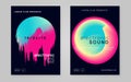 House Flyer. Techno And Discotheque Concept. Linear Disco Poster