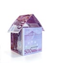 House of folded Euro banknotes Royalty Free Stock Photo