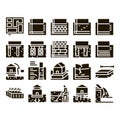 House Foundation Base Glyph Set Vector