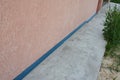 House foundation concrete footpath for foundation wall waterproofing