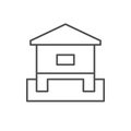 House foundation line outline icon