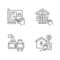 House foundation linear icons set