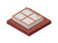 House foundation pouring isometric 3D icon