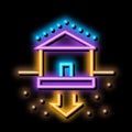 house foundation sags neon glow icon illustration Royalty Free Stock Photo
