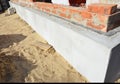 House foundation wall insulation, plastering, damp proofing, waterproofing