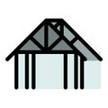 House frame icon color outline vector Royalty Free Stock Photo