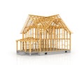 House frame under construction isolated Royalty Free Stock Photo
