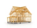 House frame under construction isolated