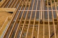 House framing floor construction showing joists trusses