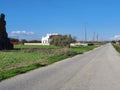 House in front of a country road in Athienou Cyprus