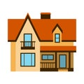 House front view vector illustration building architecture home construction estate residential property roof apartment Royalty Free Stock Photo