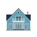 House front view vector illustration building architecture home construction estate residential property roof apartment Royalty Free Stock Photo