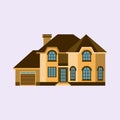 House front view vector illustration building architecture home construction estate residential property roof apartment