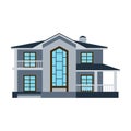 House front view vector illustration building architecture home construction estate residential property roof apartment Royalty Free Stock Photo