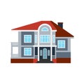 House front view vector illustration building architecture home construction estate residential property roof apartment Royalty Free Stock Photo