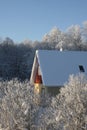 House on a frosty winter day Royalty Free Stock Photo