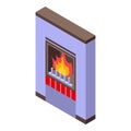 House furnace icon isometric vector. Fire gas Royalty Free Stock Photo