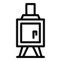 House furnace icon outline vector. Fire burning