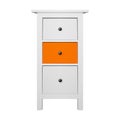 House furniture - Modern white and orange narrow commode isolated