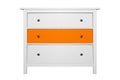 House furniture - Modern white and orange narrow commode isolated