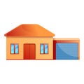 House garage icon, cartoon style