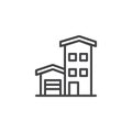 House with garage outline icon