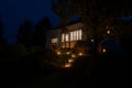 House with garden candles Royalty Free Stock Photo
