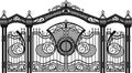 House gate and fence vector. wallpaper. FORGED PRODUCTS. Royalty Free Stock Photo