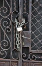 House gate padlock Royalty Free Stock Photo