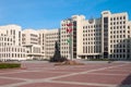 The House of the Government of the Republic of Belarus and Lenin monument , Minsk, Belarus Royalty Free Stock Photo