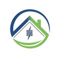 House green energy logo design illustration Royalty Free Stock Photo