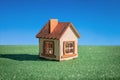 House on green grass, model Royalty Free Stock Photo