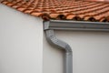 House grey modern rain Gutter Waterproofing home corner roof facade