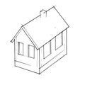 House. Hand drawing. Small building. Sketch. House. Hand drawing. Small building. Sketch.