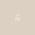 House hand-drawn icon. Vector illustration of a building in a simple cartoon Scandinavian style. White sketch drawing on a pastel Royalty Free Stock Photo