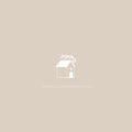 House hand-drawn icon. Vector illustration of a building in a simple cartoon Scandinavian style. White sketch drawing on a pastel Royalty Free Stock Photo